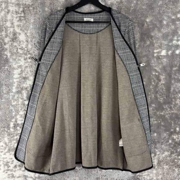 Max Studio Size L Plaid Houndstooth Open Front Cardigan Sweater Long Sleeve - Picture 3 of 9